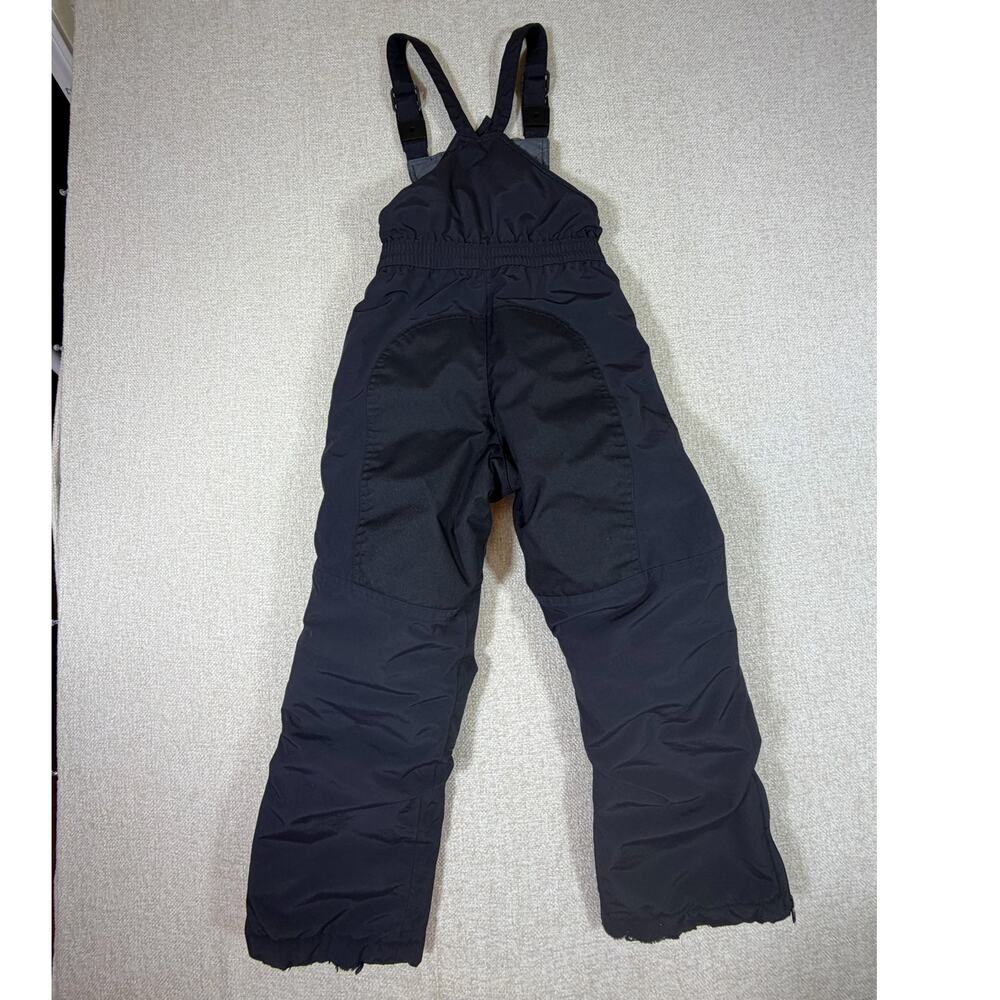 Lands' End Kids 8 Black Squall Snow Overalls Ski Bib Insulated Winter Pants Gear